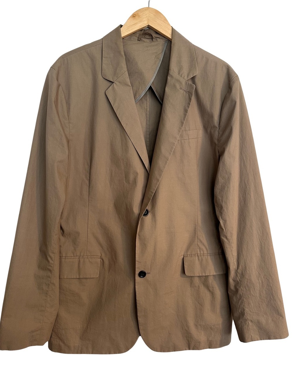 Theory Tan Cotton Unstructured Men’s Blazer SZ 44 Lightweight Summer Casual EUC